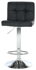 Scaun de bar, piele ecologică negru/crom, KANDY NEW