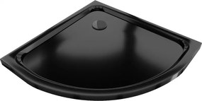 Mexen Flat cadă de duș semicirculară slim 90 x 90 cm, neagră, sifon negru - 41709090B