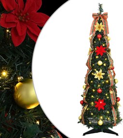 vidaXL Brad de Crăciun artificial cu 50 LED cu suport Verde 125 cm PVC