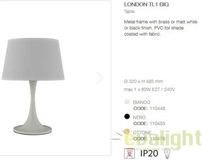 Veioza, lampa de masa moderna LONDON TL1 BIG NERO 110455