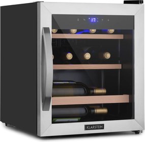 Klarstein Vinetage 12 Uno, răcitor de vin, 12 sticle 46 l, 4-18°C, 40 dB, sticlă