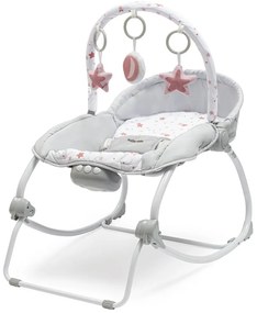 Baby Mix Scaun balansoar multifuncțional pentrucopii Stars roz, 80 x 40 x 70 cm