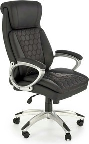 Scaun birou THOMAS, negru, piele ecologica/polipropilena, 62x70x115/12