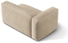 Modul pentru canapea modulară bej cu tapițerie din catifea (cu colț pe partea stângă) Martina – Micadoni