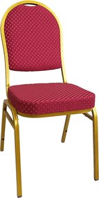 Scaun JEFF 3 NEW, rosu/auriu, tesatura/metal, 46x57x93 cm