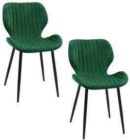 Scaun de sufragerie Saira (verde închis) (2buc). 1071285
