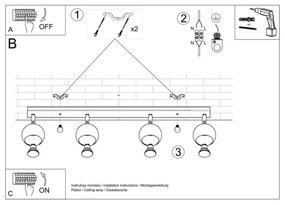 Plafonieră spot OCULARE 4xGU10/40W/230V