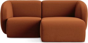 Colțar teracotă cu tapițerie din catifea (cu colț pe partea dreaptă/cu șezlong) Lani – Makamii