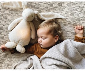 Pluș de îmbrățișat cu sunete și lumină Moonie iepuraș 2.0 organic cappuccino