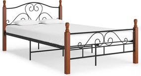 vidaXL Cadru de pat, negru, 120x200 cm, metal
