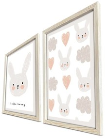 Tablouri pentru copii 2 buc. 38x53 cm Hello Bunny - Wallity