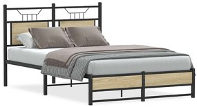 vidaXL Cadru pat fără saltea stejar sonoma 120x200 cm, lemn prelucrat