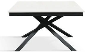 Masa Tiglio, blat extensibil pal laminat, picior metalic - BLAT ALB, PICIOR NEGRU - 140 cm / 80 cm