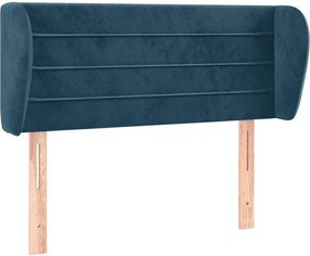 vidaXL Tăblie pat cu aripioare albastru închis 93x23x78/88 cm textil