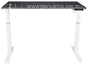 Birou reglabil electric TerrA3 s WHITE - profil pătrat, cadrul alb (Dimensiune blat: 100x60 cm, Culoare blat: Stejar negru 18mm)