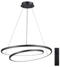 Brilagi-LED Lustră dimmabilă pe cablu TWISTER LED/75W/230V Ø 70 cm, negru + telecomandă