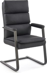 Scaun ADRIANO, negru, piele ecologica, 63x70x109 cm