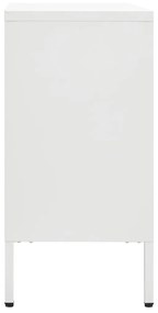 Servanta, alb, 75x35x70 cm, otel si sticla securizata 1, Alb