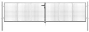 vidaXL Poartă de grădină din oțel galvanizat, 400x75 cm, argintiu