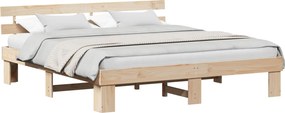 vidaXL Cadru de pat natural 180 x 200 cm Lemn de pin masiv