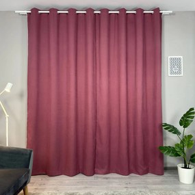 Set două Draperii (Opacitate 90-100%), Material tip Canvas (Model uni), Gata lucrate (Inele galerie), Culoare Vișiniu (Burgundy), Dimensiuni draperie 160x260 cm (x2), Brand Originalio