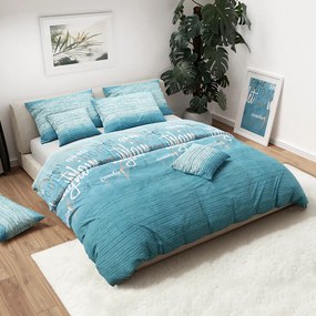 Lenjerie de pat din bumbac turcoaz BLUE DREAM Dimensiune lenjerie de pat: 70 x 90 cm | 140 x 200 cm