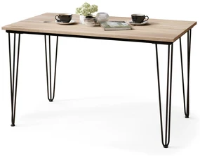 Mazzoni HAIRPIN S-120 Stejar Sonoma - MASĂ LOFT PENTRU BUCĂTĂRIA SUFRAGERIE LIVING