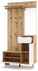 Panou pentru hol cu oglindă SVEN, maro/alb