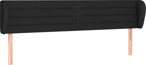 vidaXL Tăblie de pat cu aripioare negru 183x23x78/88 cm textil