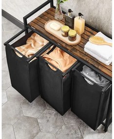 Coș pentru rufe REX maro/negru