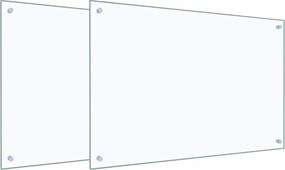 vidaXL Panou de bucătărie 2 pcs Transparent 90 x 60 cm