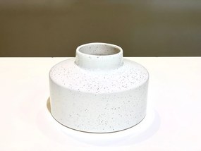 Vaza Mare Centru Masa, Sakura22,5cm (Alb Lucios cu Picatele Visinii)