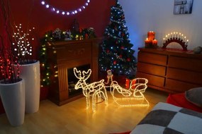 Decorațiune luminoasă pentru ren de Crăciun, 140 cm, alb cal