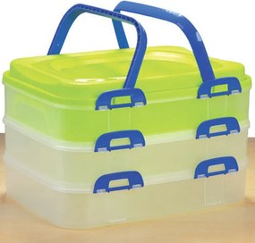 Orion Cutie portabilă din plastic pentru alimente, 3 tăvi