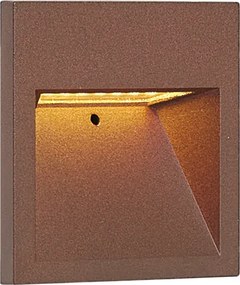 Lampă de perete modernă maro rugină pătrată, inclusiv LED IP54 - Gem