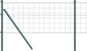vidaXL Gard cu Stâlp Verde 0,6 x 25 m Oțel și PVC