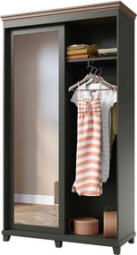 Dulap lemn masiv Jardon cu oglindă 120cm x 50cm x 216cm Grafit