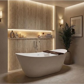 Cada freestanding cu ventil alb Rea Ferrano Slim 180 cm alb