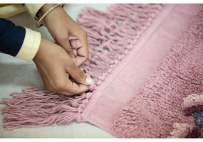 Covor pentru copii roz lavabil/țesut manual din bumbac 140x210 cm English Garden Ash Rose – Lorena Canals