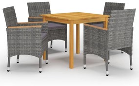 3067678 vidaXL Set mobilier de grădină, 5 piese, gri