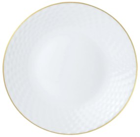 Set farfurii 18 piese, alb cu detalii aurii Kinghoff KH1876