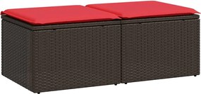 vidaXL Set canapele de grădină, 2 piese, cu perne, maro poliratan maro