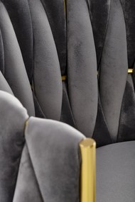 Scaun K517 velvet gri/auriu