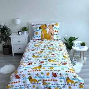 Lenjerie de pat pentru copii din bumbac pentru pat de o persoană 140x200 cm Lion King Africa – Jerry Fabrics