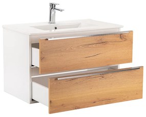 Mobilier complet de baie Vario Trim 80, stejar alb