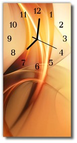Ceas de perete din sticla vertical Grafică portocaliu abstractizare