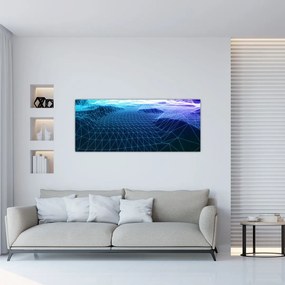 Tablou - Munți în model de calculator (120x50 cm)