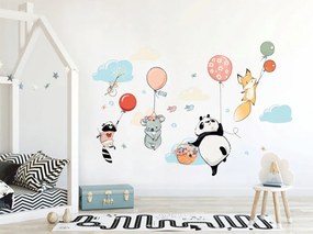 Autocolant de perete pentru copii cu motiv vesel de animale zburătoare 77 x 31 cm