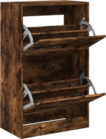 vidaXL Pantofar, stejar fumuriu, 60x34x96,5 cm, lemn compozit