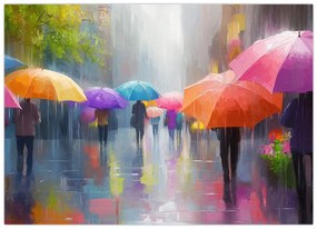 Tablou pe sticlă - Zi ploioasă (70x50 cm)